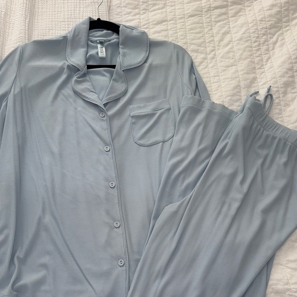 Skims Light Blue Pajama Set